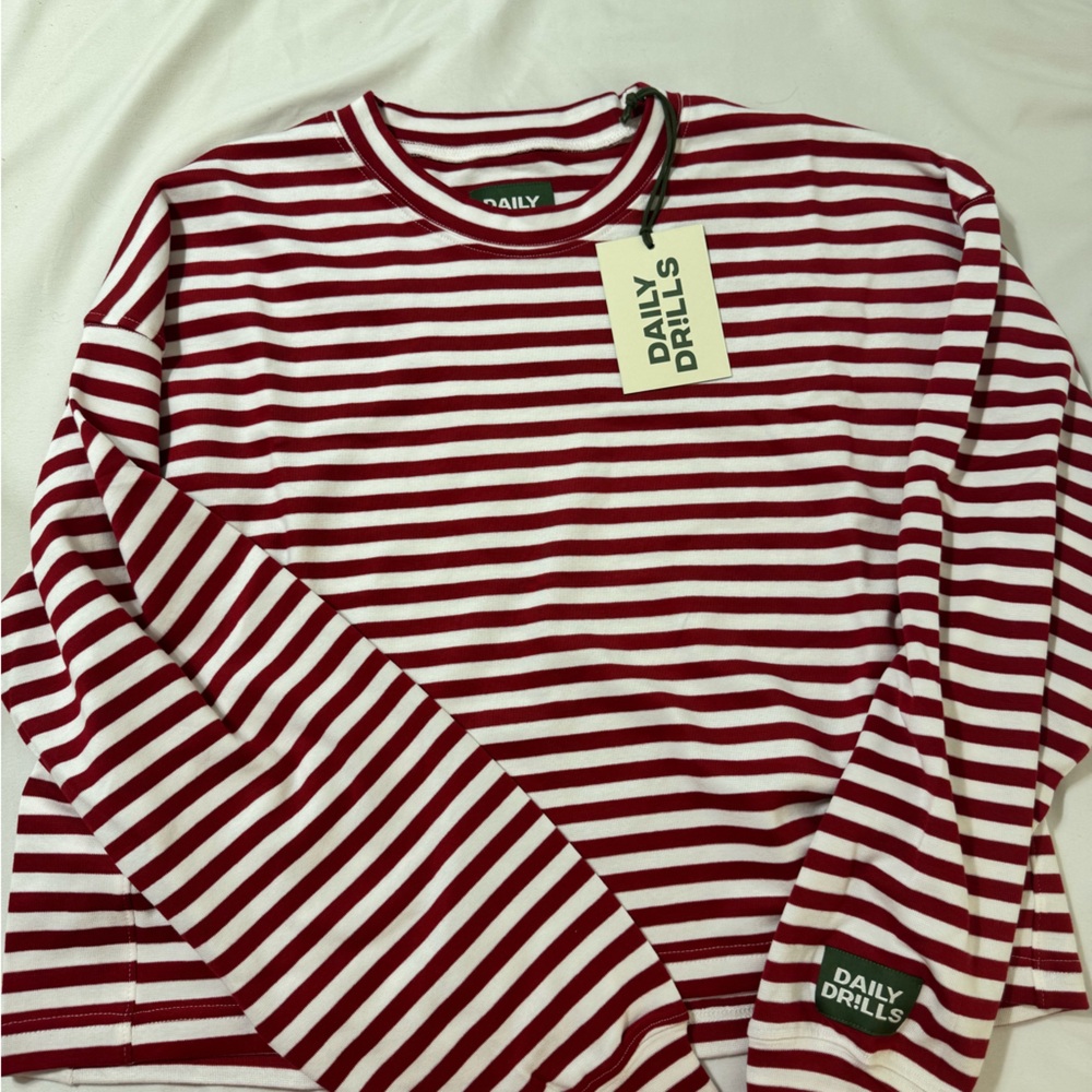 Daily Drills Red and White Striped Shirt